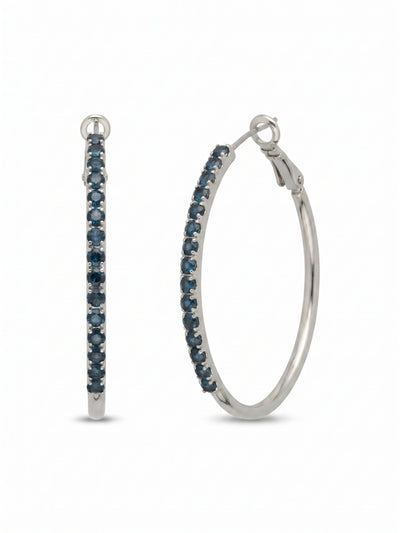 Farah Hoop Earrings - 4EFL13PDASP - <p>The Farah Hoop Earrings feature a delicate rhinestone chain embellished on a classic metal hoop. From Sorrelli's Aspen SKY collection in our Palladium finish.</p>