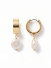 Pearl Huggie Hoop Earrings