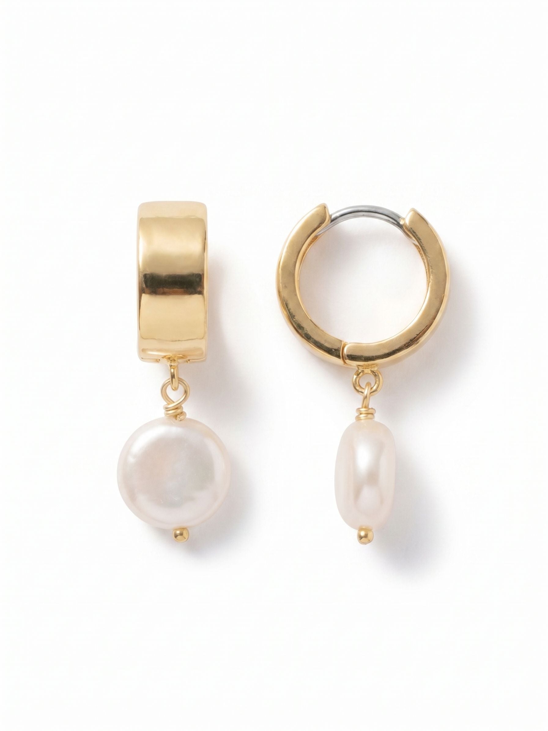 Pearl Huggie Hoop Earrings - 4EFL17BGMDP - <p>The Pearl Huggie Hoop Earrings feature a freshwater pearl dangling from a small huggie hoop. From Sorrelli's Modern Pearl collection in our Bright Gold-tone finish.</p>