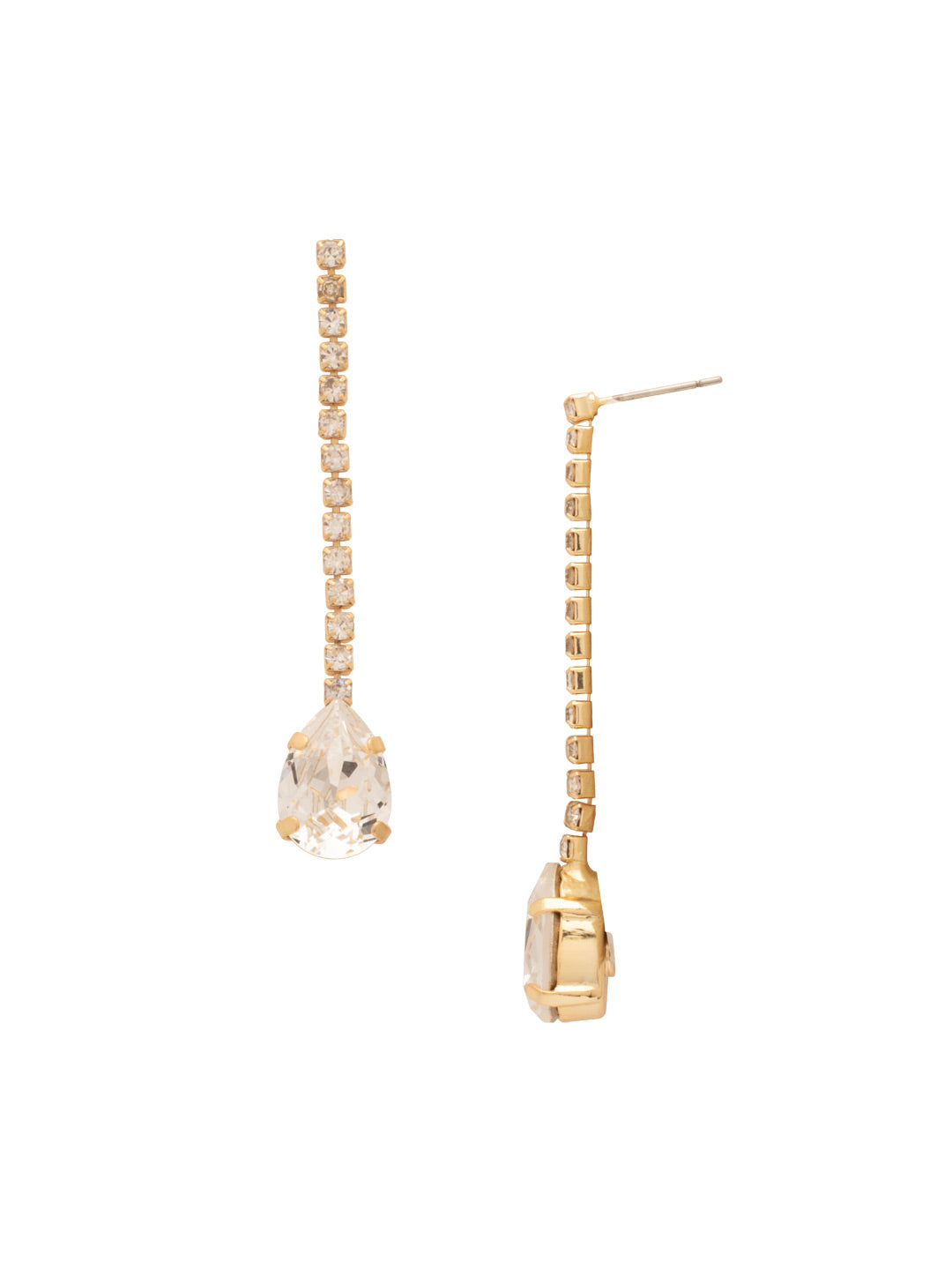 Dianna Dangle Earrings - 4EFS4BGCRY - <p>The Dianna Dangle Earrings feature a sleek line of shimmering crystal accents that lead to a pear-cut crystal drop. Their refined elegance makes them perfect for elevating any look, from casual to formal. From Sorrelli's Crystal collection in our Bright Gold-tone finish.</p>