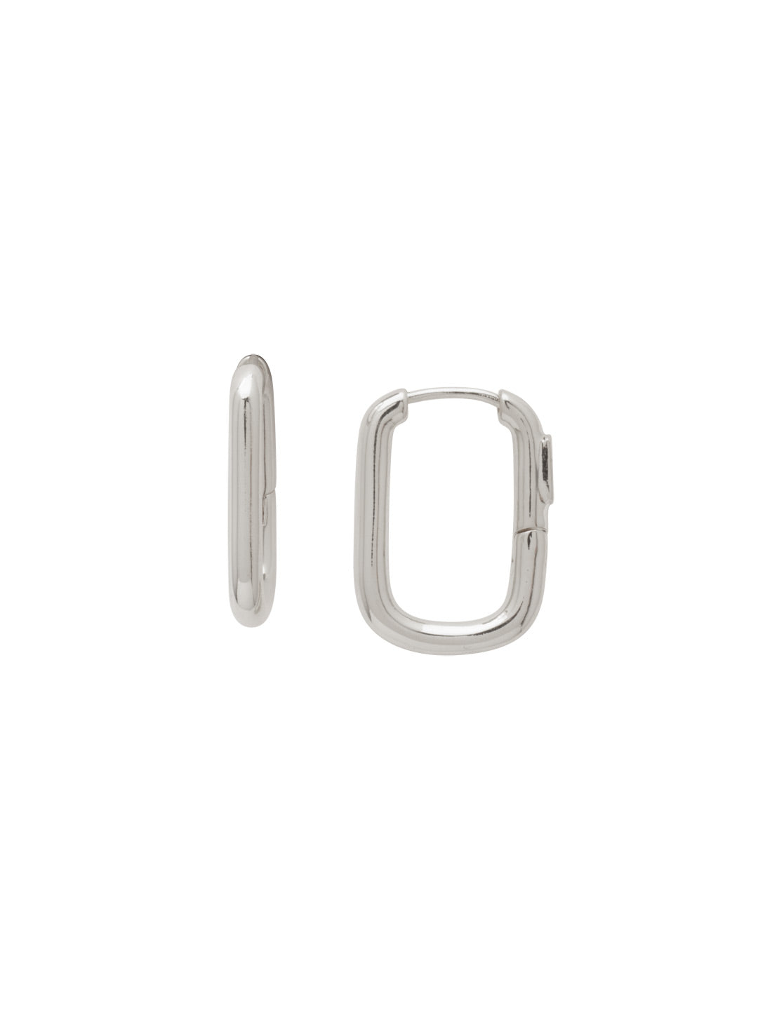 Rectangle Hoop Earrings - 4EFY1PDMTL - <p>The Rectangle Hoop Earrings feature a trendy, rounded rectangle hoop design; lightweight and perfect for everyday wear.</p>