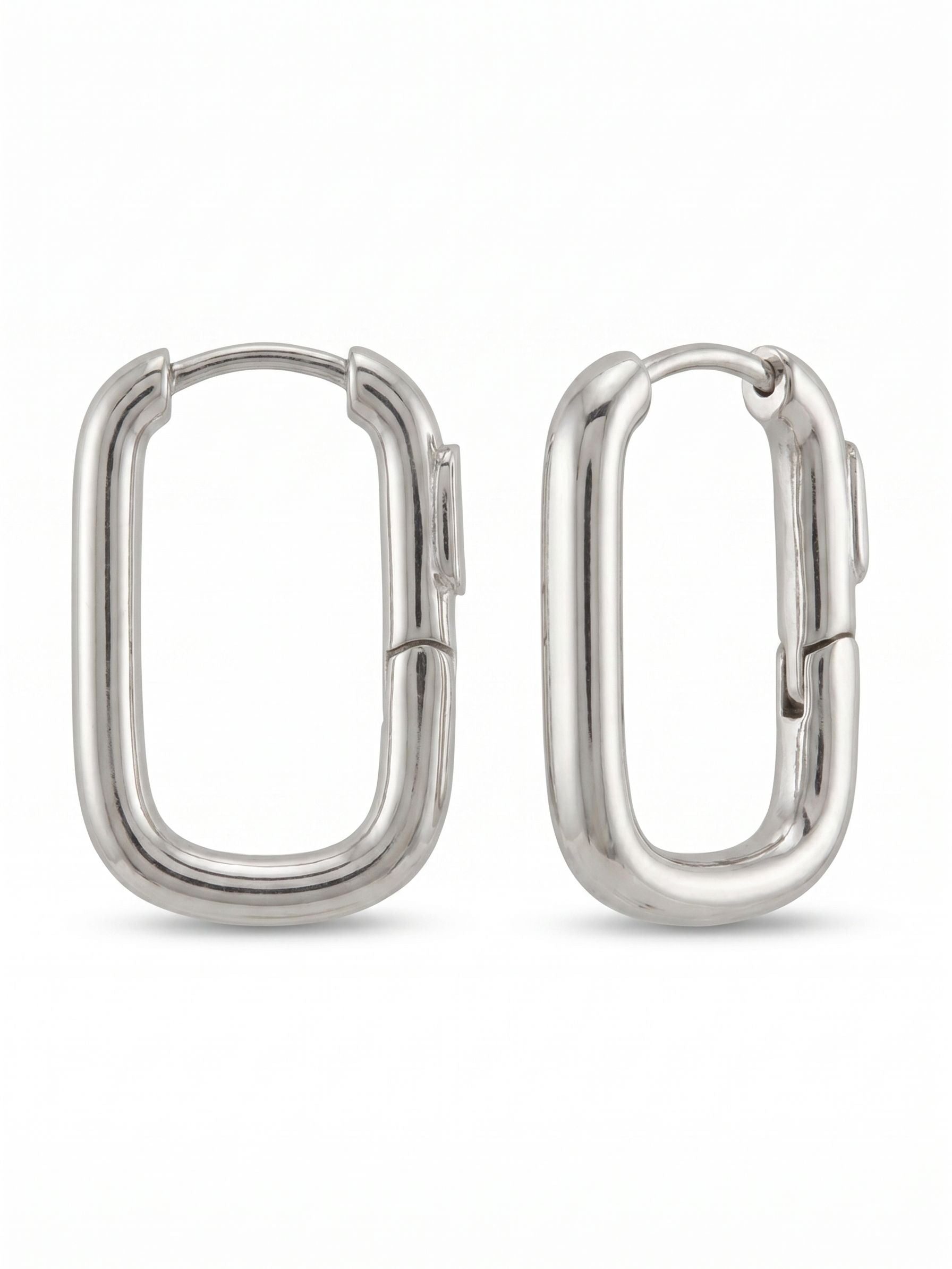 Rectangle Hoop Earrings - 4EFY1PDMTL - <p>The Rectangle Hoop Earrings feature a trendy, rounded rectangle hoop design; lightweight and perfect for everyday wear.</p>