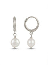 Pearl Huggie Hoop Earrings
