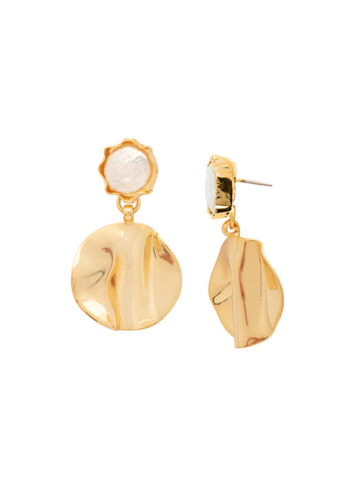 Guinevere Pearl Dangle Earrings - 4EFZ6BGMDP - <p>The Guinevere Pearl Dangle Earrings feature a luminous freshwater pearl accented by a flowing hammered disc drop, blending organic texture with timeless elegance. From Sorrelli's Modern Pearl collection in our Bright Gold-tone finish.</p>
