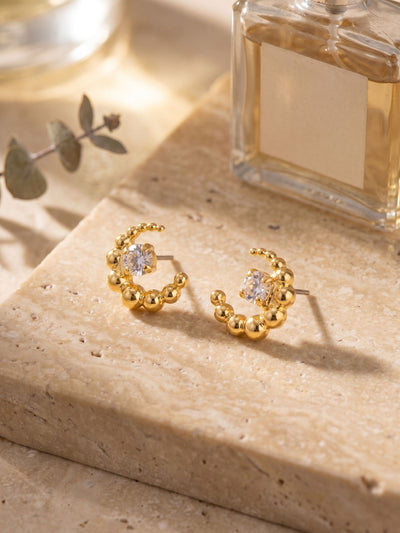 Crescent Stud Earrings - 4EGK6BGCRY