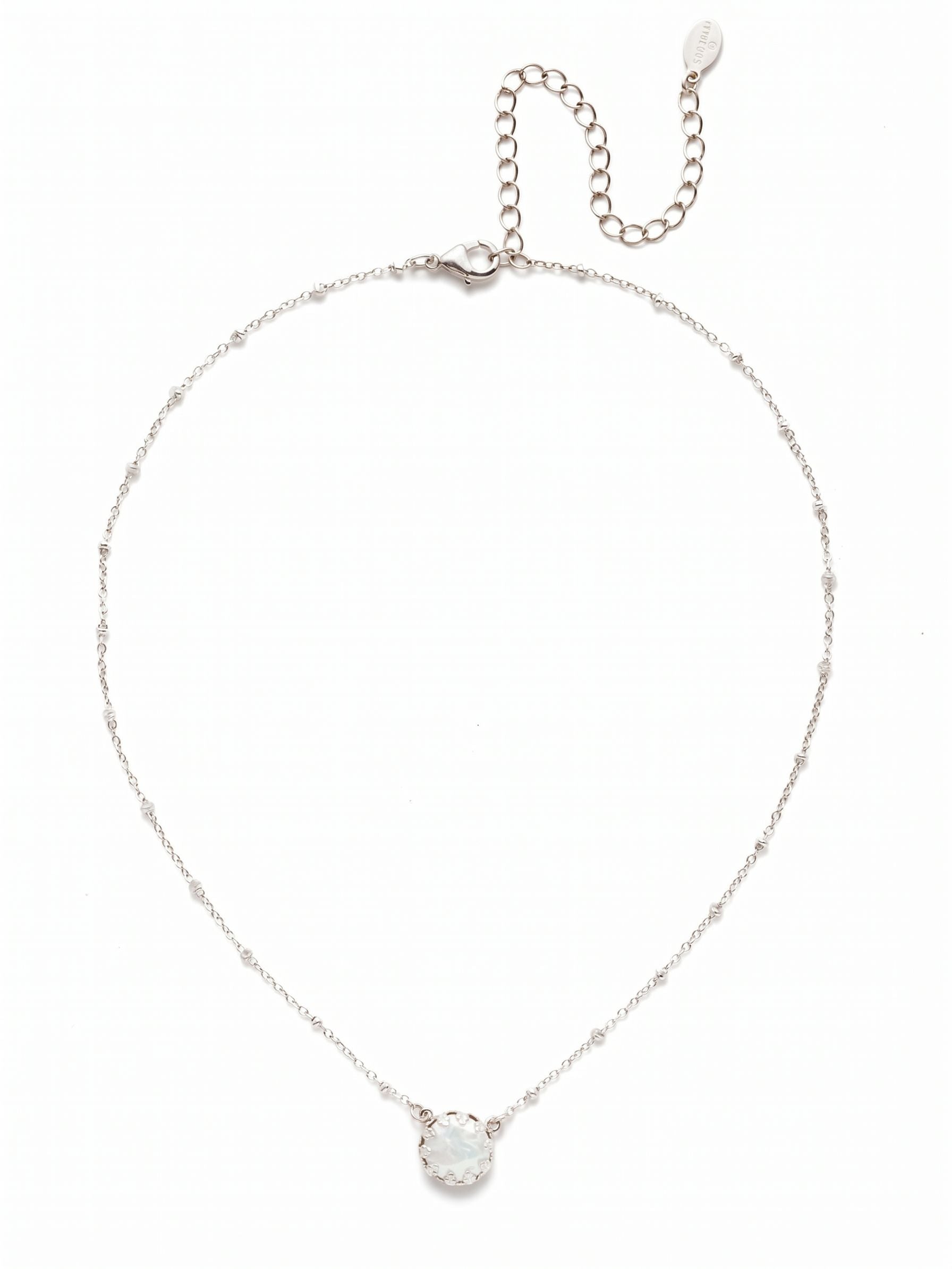 Isabella Pendant Necklace - 4NEF50RHMDP - <p>Cute as a button! This pendant necklace features a circular button pearl inside a decorative metal setting.</p>