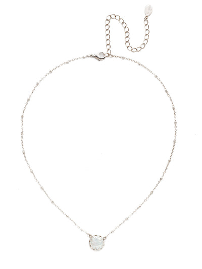 Isabella Pendant Necklace - 4NEF50RHMDP - <p>Cute as a button! This pendant necklace features a circular button pearl inside a decorative metal setting. From Sorrelli's Modern Pearl collection in our Palladium Silver-tone finish.</p>
