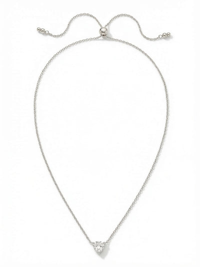 Sedge Pendant Necklace - 4NEK5RHCRY - <p>A single trillion-cut crystal catches the light at the center of this fine chain. Designed for adaptable wear, an adjustable slider clasp lets you change the drop length instantly, shifting smoothly from a close collar placement to a longer drape to suit any neckline. This minimalist piece brings a quiet, sharp point of light to your daily rotation, standing alone effortlessly or anchoring a stack of delicate layers without adding bulk.</p><ul>
<li>Single trillion-cut crystal creates a sharp geometric focal point</li>
<li>Fine chain profile designed for seamless layering or minimalist solo wear</li>
<li>Adjustable slider closure</li>
<li>Protective e-coat finish for lasting wear</li>
<li>Includes signature organza pouch for gifting and travel</li>
</ul>