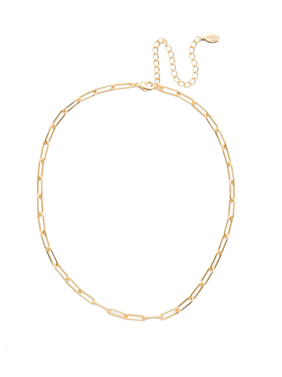 Jacinda Tennis Necklace - 4NES13BGCRY - <p>The Jacinda Tennis Necklace is our take on the paperclip link trend. It's a simple stunner you can wear for years and years to come. From Sorrelli's Crystal collection in our Bright Gold-tone finish.</p>