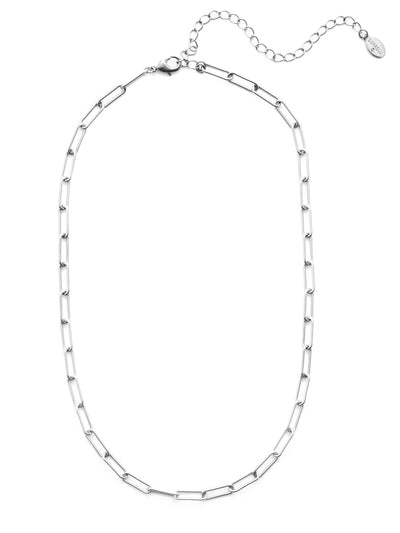 Jacinda Tennis Necklace - 4NES13RHCRY - <p>The Jacinda Tennis Necklace is our take on the paperclip link trend. It's a simple stunner you can wear for years and years to come. From Sorrelli's Crystal collection in our Palladium Silver-tone finish.</p>