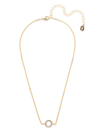 Brianna Pendant Necklace - 4NEV7BGCRY - <p>The Briana Pendant Necklace spotlights a ring of crystals on an adjustable chain. From Sorrelli's Crystal collection in our Bright Gold-tone finish.</p>