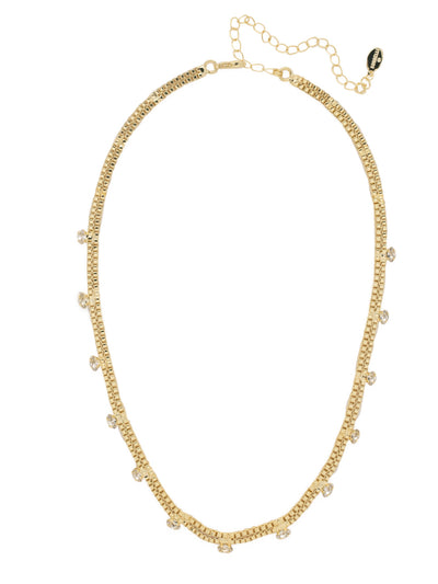 Cleo Box Chain Tennis Necklace - 4NEZ3BGCRY - <p>Box chains and crystals mix beautifully to create the Cleo Box Chain Tennis Necklace. Crystals line the outside of the chains, and a lobster claw clasp ensures the necklace can be adjusted to different lengths. From Sorrelli's Crystal collection in our Bright Gold-tone finish.</p>