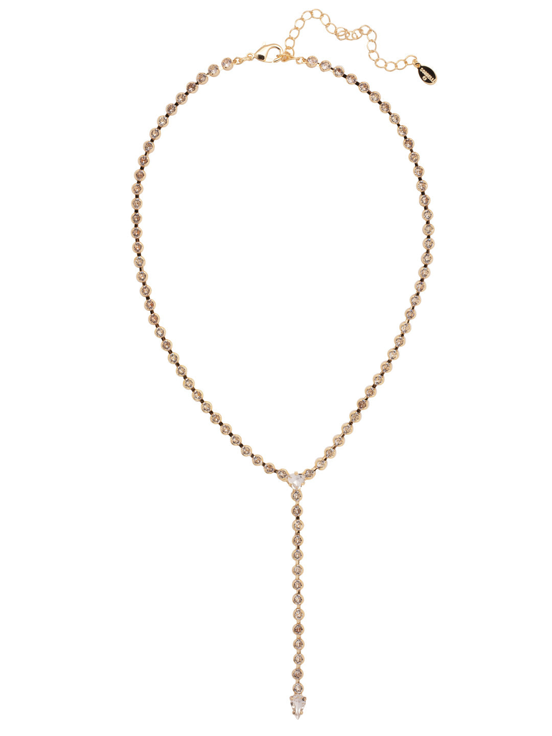Gold Bar Pendant Necklace – Circle + Bar Charm, Rope Chain, Stainless Steel, 45-52cm, Unbranded