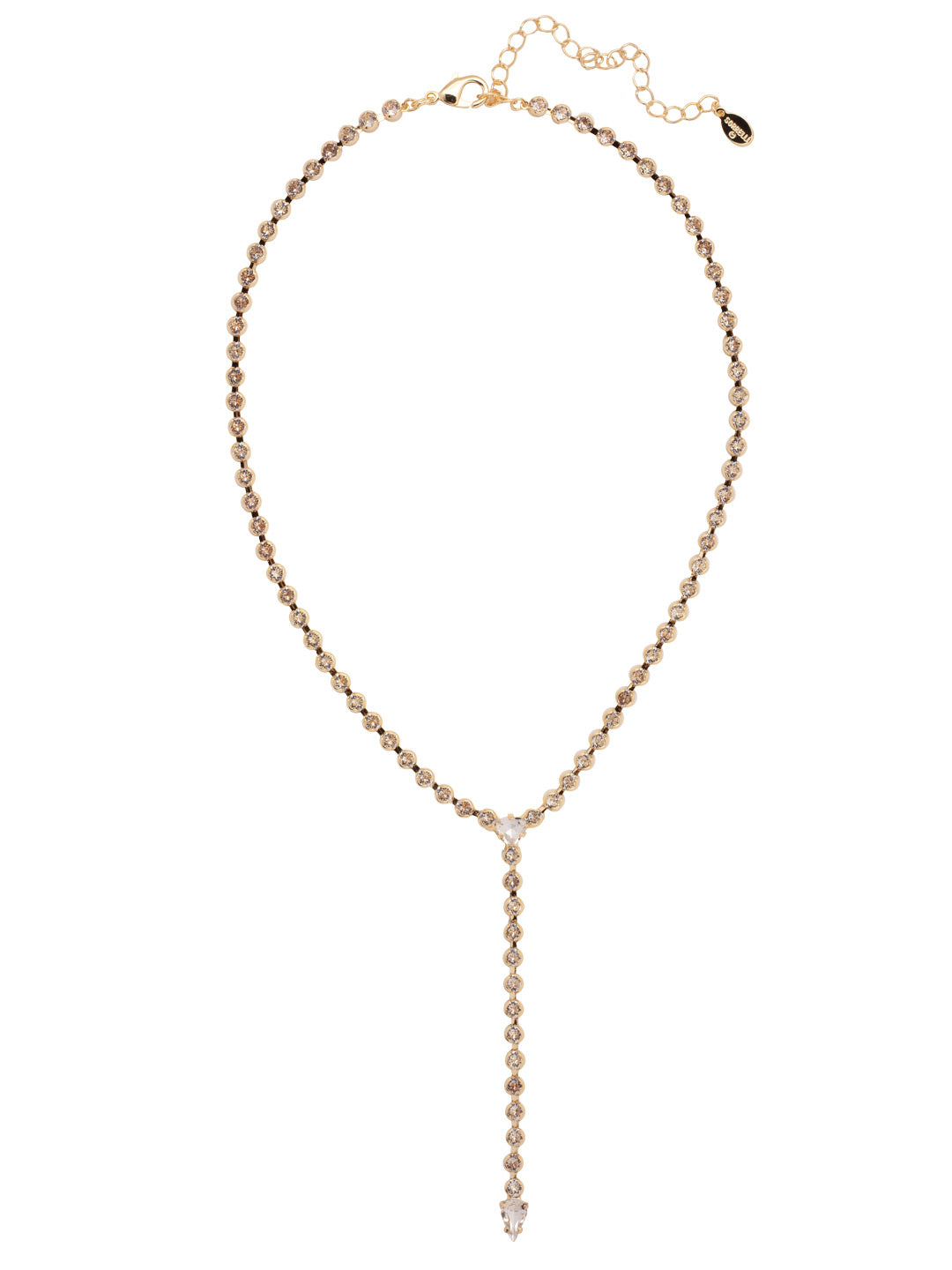 Lena Lariat Long Necklace - 4NFC14BGCRY - <p>The Lena Lariat Long Necklace is a gorgeous statement piece. A lariat style adjustable chain is studded with crystals, and secured with a lobster claw clasp. From Sorrelli's Crystal collection in our Bright Gold-tone finish.</p>
