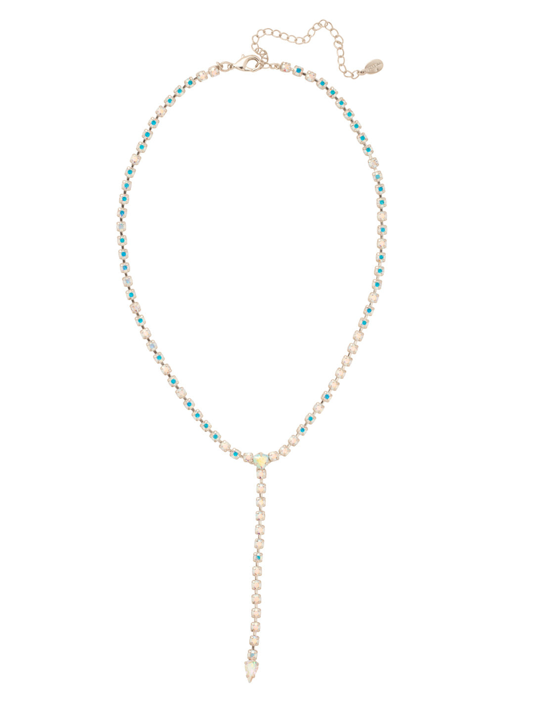 Lena Lariat Long Necklace - 4NFC14PDCAB - <p>The Lena Lariat Long Necklace is a gorgeous statement piece. A lariat style adjustable chain is studded with crystals, and secured with a lobster claw clasp. From Sorrelli's Crystal Aurora Borealis collection in our Palladium finish.</p>