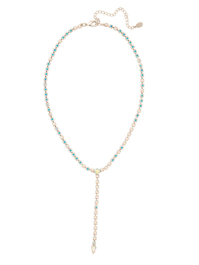 Lena Lariat Long Necklace - 4NFC14PDCAB - <p>The Lena Lariat Long Necklace is a gorgeous statement piece. A lariat style adjustable chain is studded with crystals, and secured with a lobster claw clasp. From Sorrelli's Crystal Aurora Borealis collection in our Palladium finish.</p>