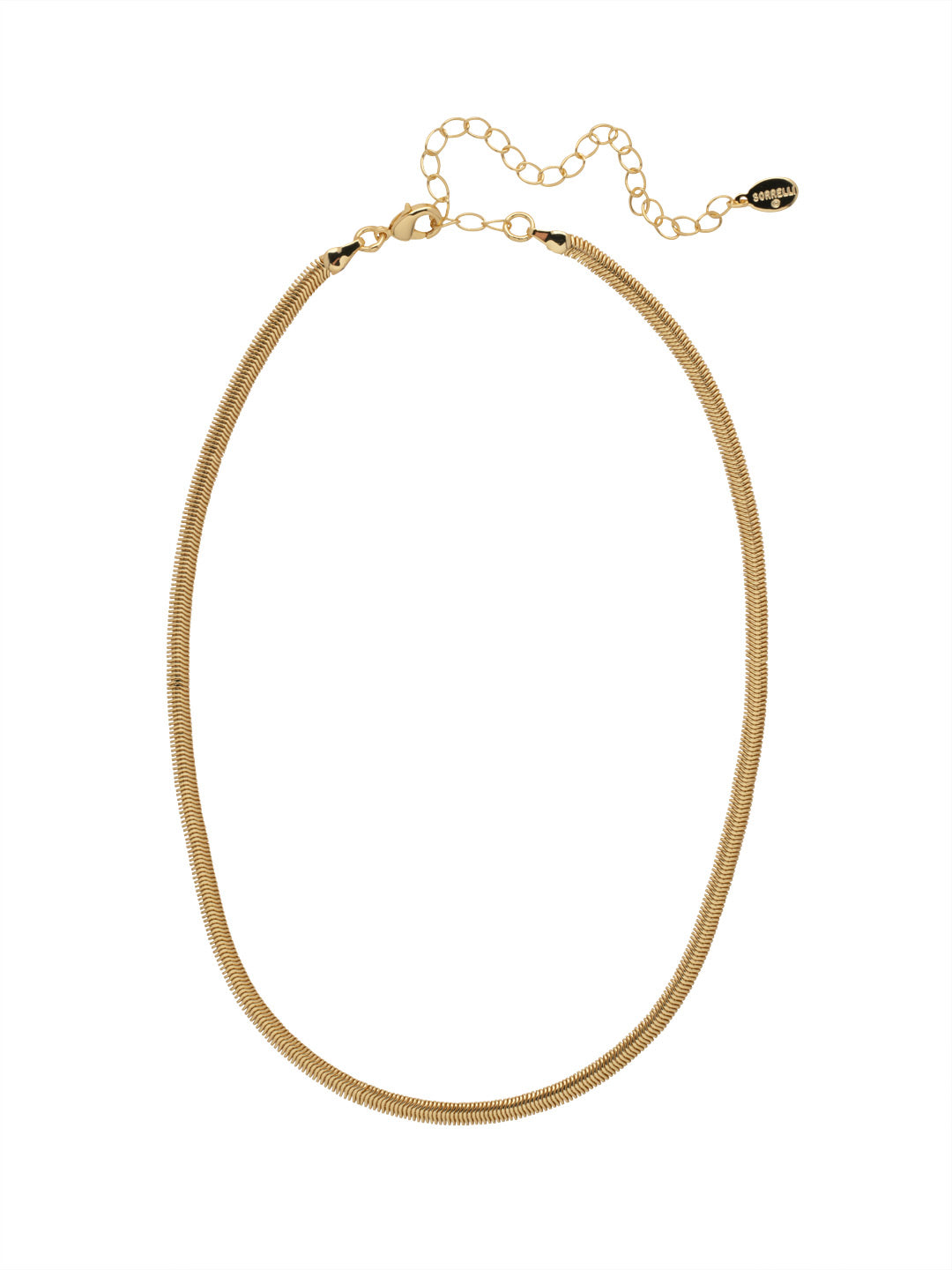 Mini Juna Tennis Necklace - 4NFF7BGMTL - <p>The Mini Juna Tennis Necklace features a single, adjustable herringbone (or snake) chain secured with a lobster claw clasp. From Sorrelli's Bare Metallic collection in our Bright Gold-tone finish.</p>