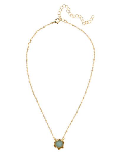 Karie Pendant Necklace - 4NFJ14BGAES - <p>The Karie Pendant Necklace features a round semi-precious stone on an adjustable chain, secured by a lobster claw clasp. From Sorrelli's Aegean Sea collection in our Bright Gold-tone finish.</p>
