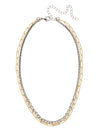 Crystal and Paperclip Chain Layered Necklace