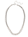 Crystal and Paperclip Chain Layered Necklace