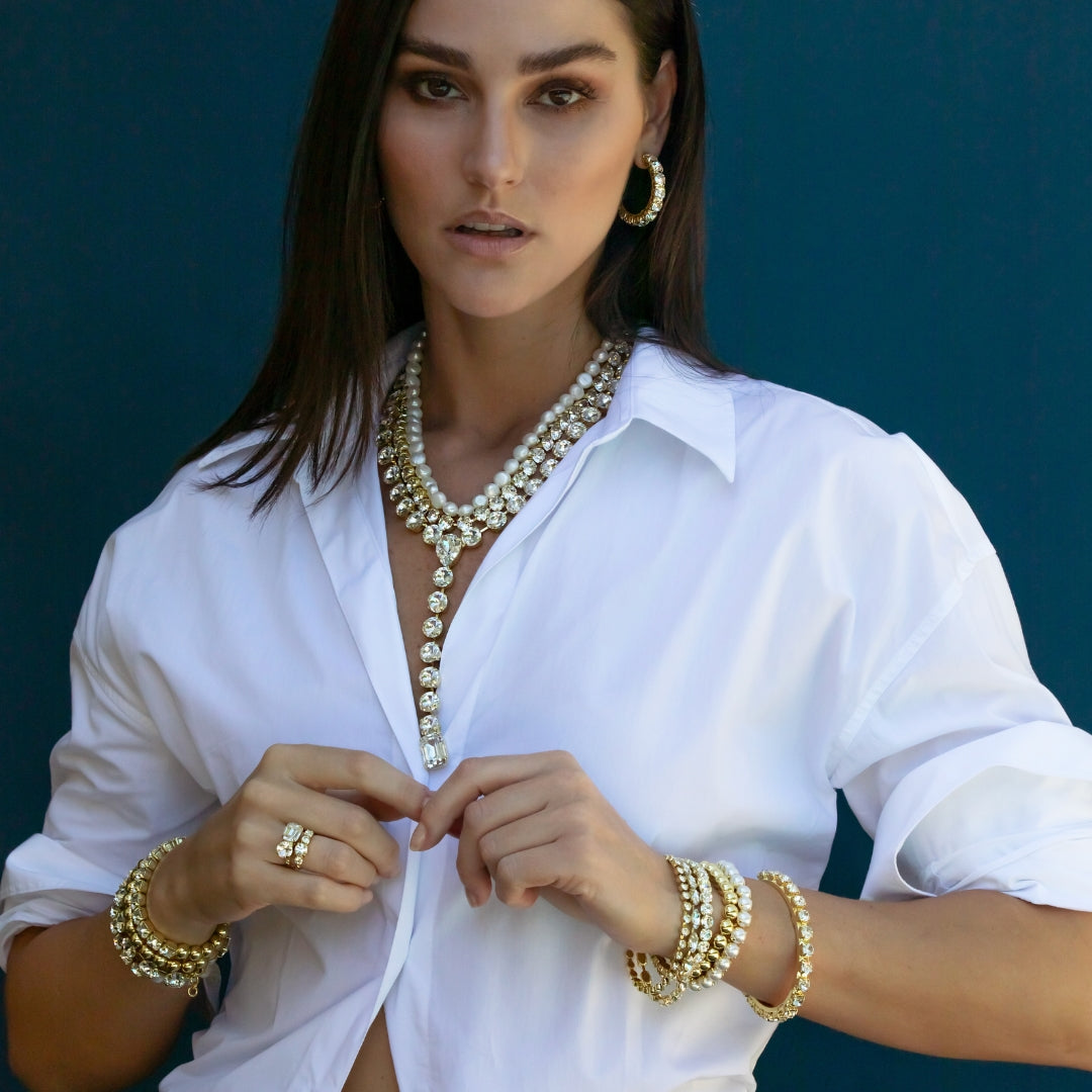 Matilda Layered Tennis Necklace - 4NFL18BGMDP