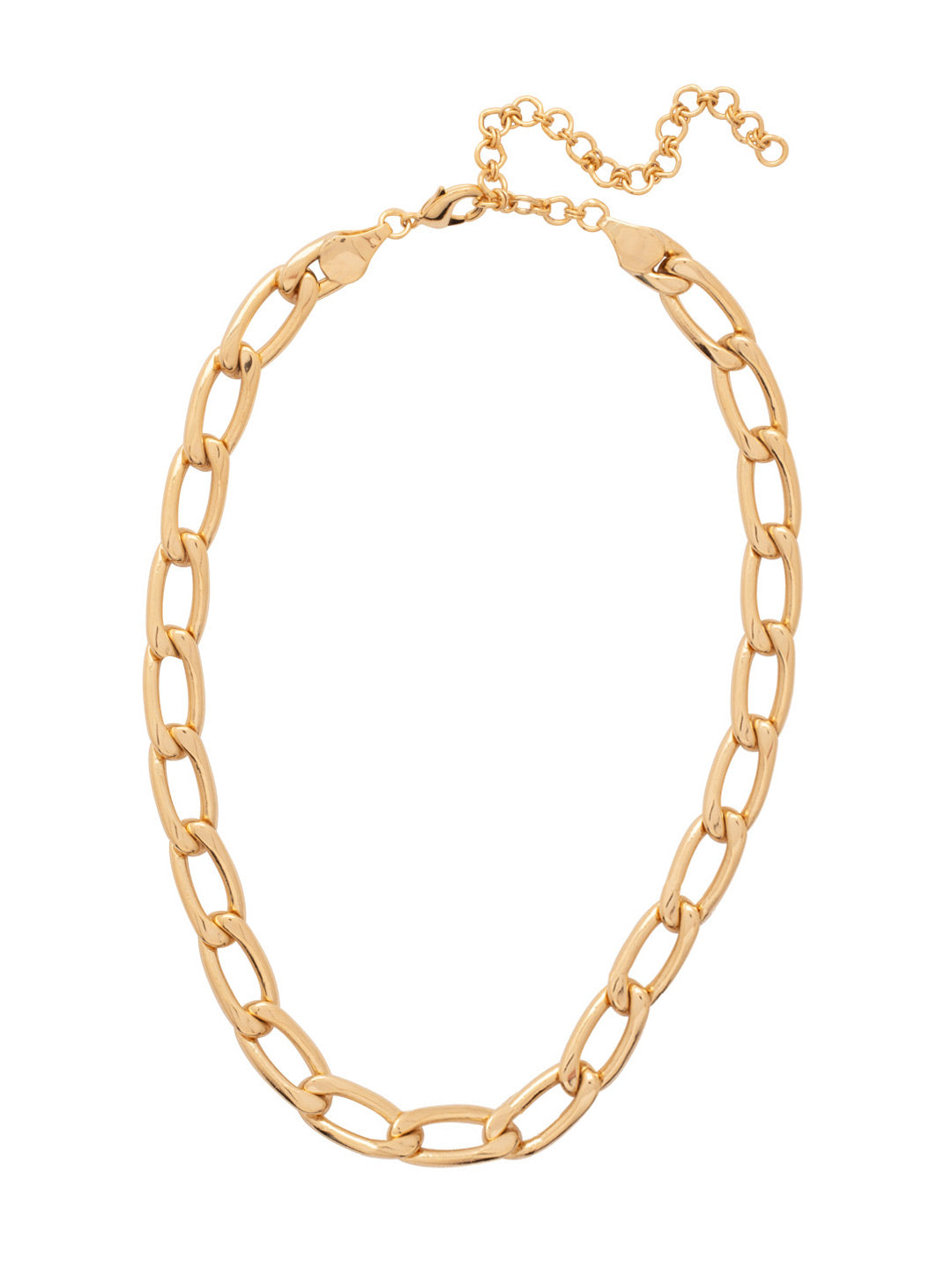 Kirby Tennis Necklace - 4NFP8BGMTL - <p>The Kirby Tennis Necklace features sleek oval curb chains that exude modern elegance. Adjustable and secured with a lobster claw clasp, this piece adds a refined silhouette to any look. (16-20 inches) From Sorrelli's Bare Metallic collection in our Bright Gold-tone finish.</p>