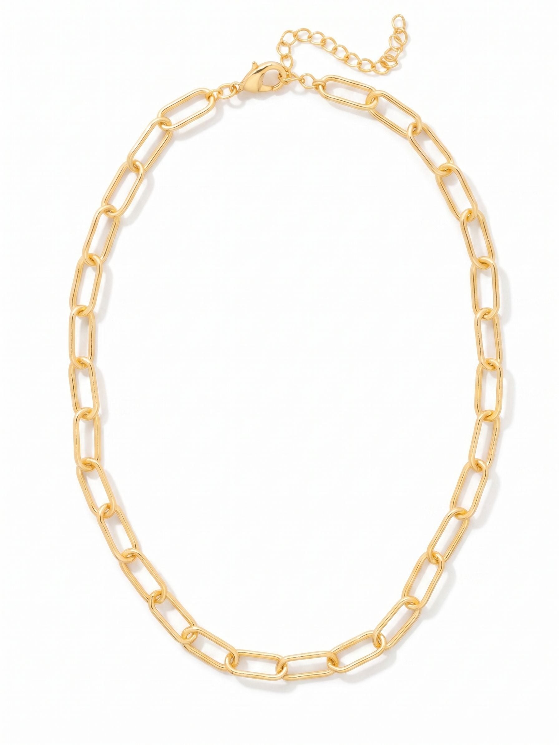 Chunky Paperclip Tennis Necklace - 4NFS2BGMTL - <p>The Chunky Paperclip Tennis Necklace features an adjustable chunky paperclip chain secured with a lobster claw clasp.</p>
