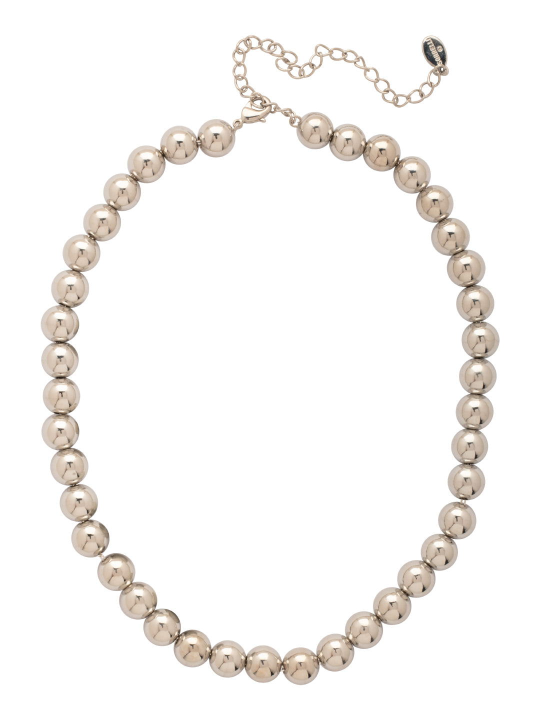 Medium Zola Tennis Necklace - 4NFS9PDMTL - <p>The Medium Zola Tennis Necklace features repeating metal beads on an adjustable chain, secured with a lobster claw clasp. From Sorrelli's Bare Metallic collection in our Palladium finish.</p>