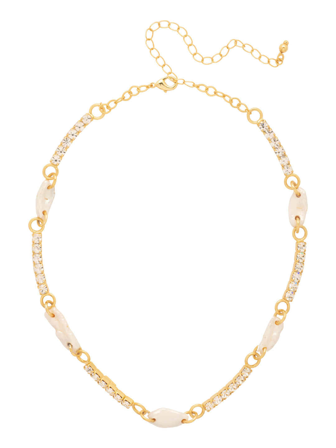 Delmar Tennis Necklace - 4NFZ1BGMDP - <p>Classic sparkle meets organic beauty in the Delmar Tennis Necklace. Shimmering crystal links pair with freshwater pearls for an effortlessly elegant touch, finished with an adjustable chain and secure lobster clasp. (16-20 inches) From Sorrelli's Modern Pearl collection in our Bright Gold-tone finish.</p>