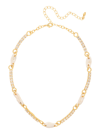 Delmar Tennis Necklace - 4NFZ1BGMDP - <p>Classic sparkle meets organic beauty in the Delmar Tennis Necklace. Shimmering crystal links pair with freshwater pearls for an effortlessly elegant touch, finished with an adjustable chain and secure lobster clasp. (16-20 inches) From Sorrelli's Modern Pearl collection in our Bright Gold-tone finish.</p>
