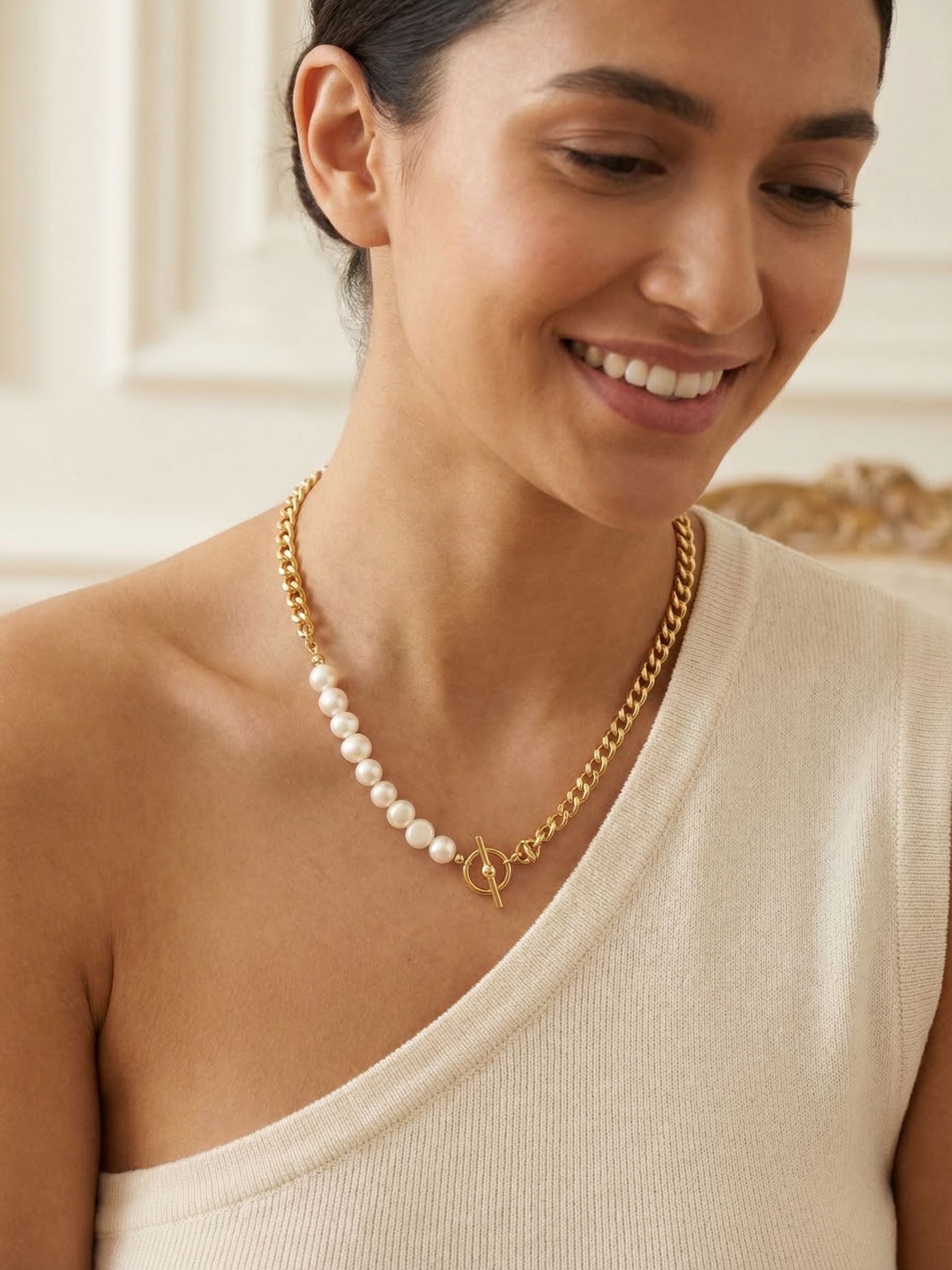 Perla Tennis Necklace - 4NGB4BGMDP