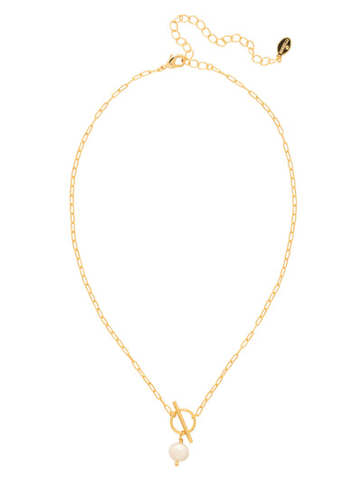 Pearl Toggle Pendant Necklace - 4NGE5BGMDP - <p>The Pearl Toggle Pendant Necklace features a single small round freshwater pearl on an adjustable chain, decorated with a toggle-style in the front. 16-20 inches. From Sorrelli's Modern Pearl collection in our Bright Gold-tone finish.</p>