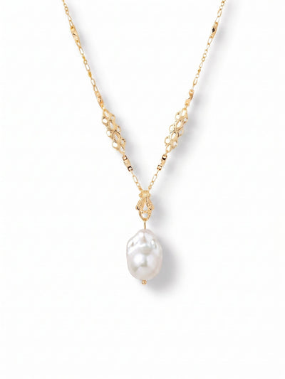 Aislin Pendant Necklace - 4NGK4BGMDP - <p>A single baroque pearl offers an organic anchor to this modern pendant necklace. The natural irregularity of the pearl means it catches the light uniquely from every angle as you move through your day. Set against bright gold, it provides a clean contrast that works just as well layered with fine chains as it does worn entirely on its own. The included extension chain allows you to easily adjust the drop and find the right placement for your chosen neckline.</p><ul>
<li>Single baroque pearl offering a distinctively organic focal point</li>
<li>Minimalist pendant silhouette designed for effortless daily layering</li>
<li>Lobster claw clasp</li>
<li>4-inch adjustable extension chain</li>
<li>Protective e-coat finish for lasting wear</li>
<li>Includes signature organza pouch for gifting and travel</li>
</ul>