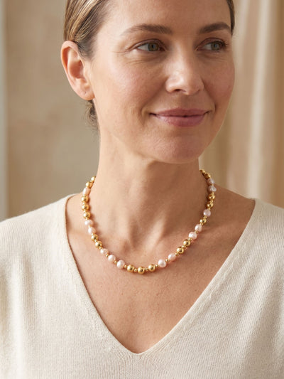 Pearl & Bead Tennis Necklace - 4NGK6BGMDP