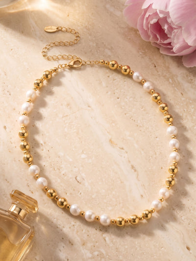 Pearl & Bead Tennis Necklace - 4NGK6BGMDP