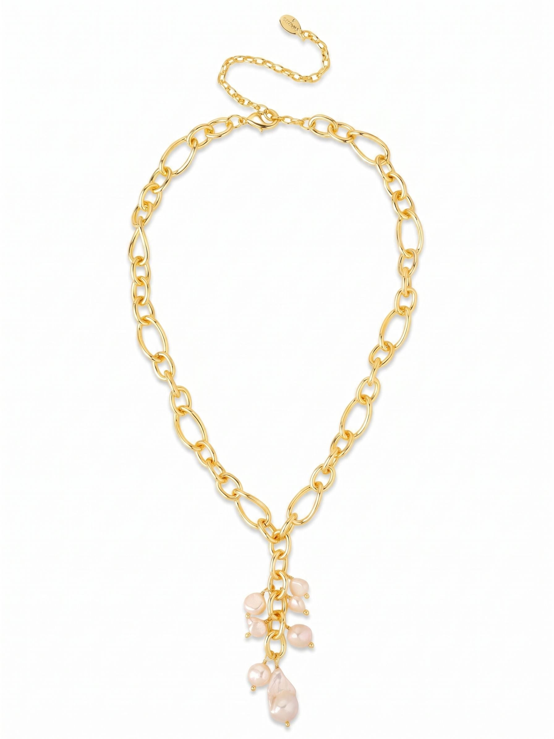 Eliza Lariat Pendant Necklace - 4NGK9BGMDP - <p>Irregular baroque shapes mingle with smooth round pearls and subtle crystal accents along a bright gold-tone rolo chain. The varied silhouettes trade the rigid formality of a traditional pearl strand for a fluid, tactile quality that moves naturally with you. Designed to rest gracefully near the collarbone, the necklace includes a four-inch extension chain so you can easily adapt the drape to suit whatever neckline you choose to wear.</p><ul>
<li>Interplay of smooth round and organically shaped baroque pearls</li>
<li>Substantial rolo chain creates a modern foundation for classic materials</li>
<li>Lobster claw clasp</li>
<li>Protective e-coat finish for lasting wear</li>
<li>Includes signature organza pouch for gifting and travel</li>
</ul>