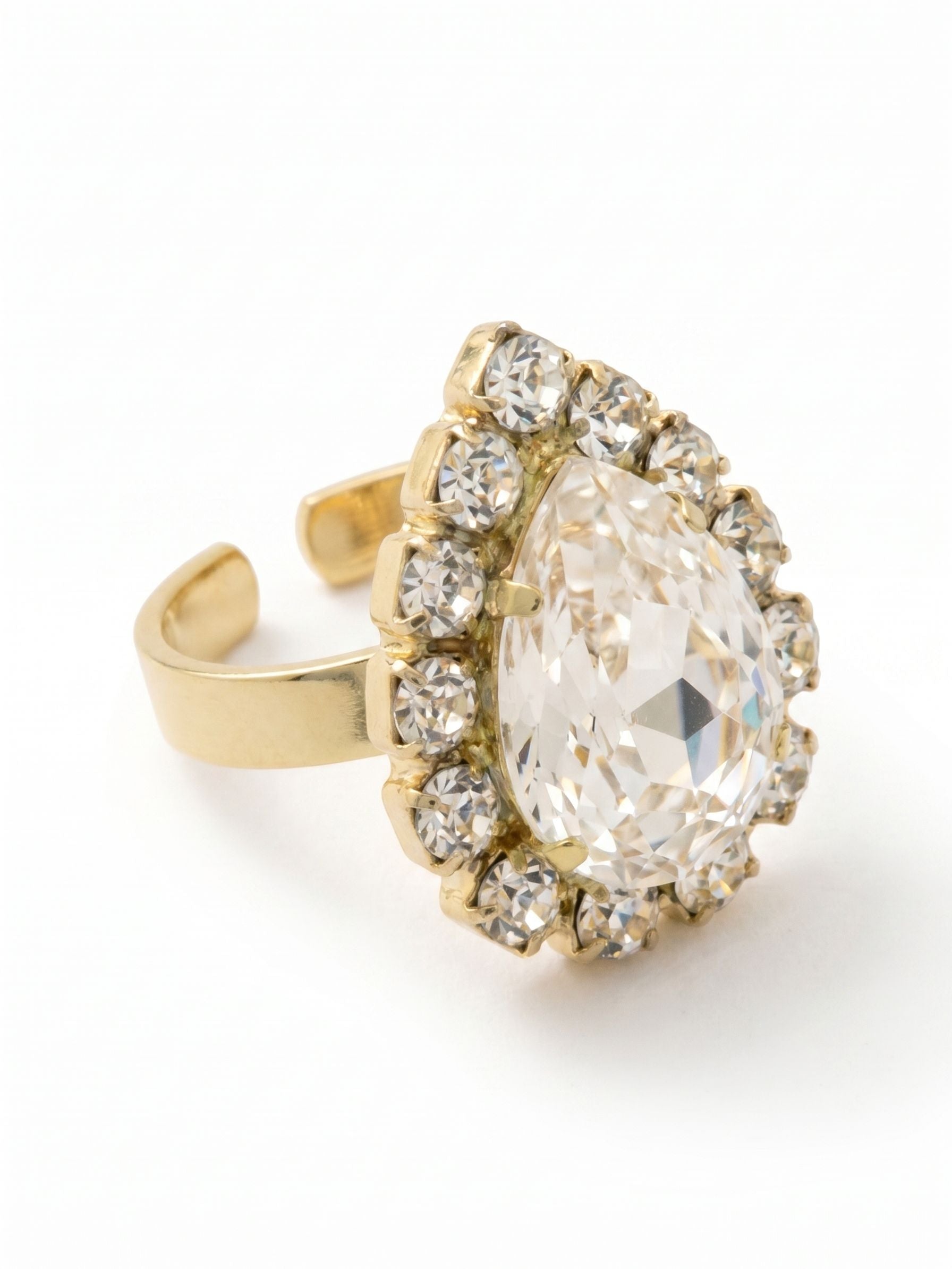 Peony Cocktail Ring - 4RET2BGCRY - <p>Don't be shy when it comes to blinging it on. Slip on the Peony Cocktail Ring and its stunning pear sparkler on any finger and shine. Adjustable to fit ring sizes 6-8.</p>