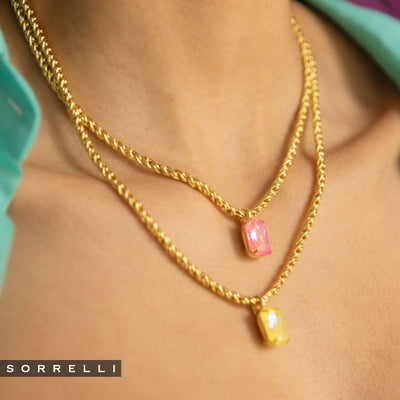 Emerald Rope Chain Pendant Necklace - NCT110BGLRD