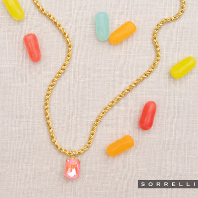 Emerald Rope Chain Pendant Necklace - NCT110BGLRD