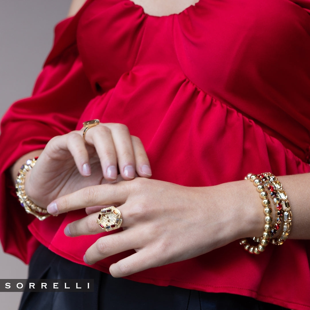 7 Inch Easton Emerald Cut Stretch Bracelet - BFS30BGDCH