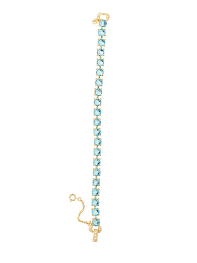 Repeating Round Tennis Bracelet - 8BA1BGAQU - <p>Understated elegance. Repeating round crystals create a delicate strand of sparkle suited for anyone's style. From Sorrelli's Aquamarine collection in our Bright Gold-tone finish.</p>