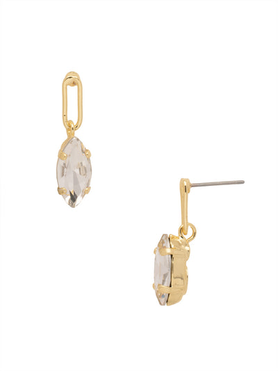 Clarissa Chain Link Dangle Earrings - 8EA10BGCRY - <p>The Clarissa Chain Link Dangle Earrings feature a navette cut crystal dangling from a single chain link on a post. From Sorrelli's Crystal collection in our Bright Gold-tone finish.</p>