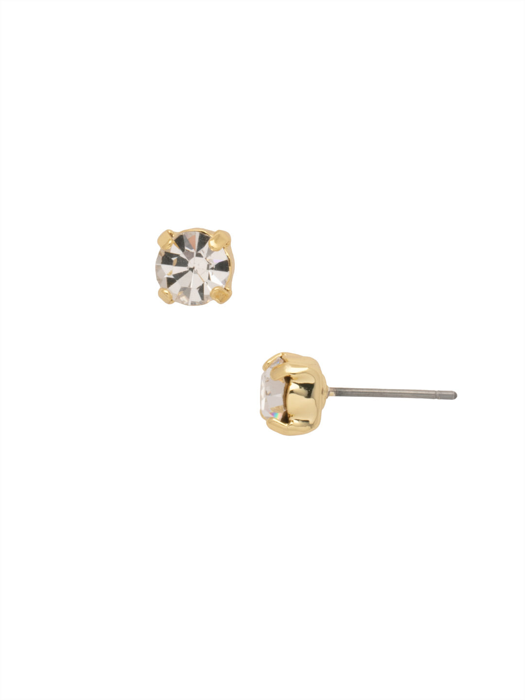 Jayda Stud Earrings - 8EA13BGCRY - <p>The Jayda Stud Earrings are the perfect every day wardrobe staple. A round crystal nestles perfectly in a metal plated post with four prongs. Need help picking a stud? <a href="https://www.sorrelli.com/blogs/sisterhood/round-stud-earrings-101-a-rundown-of-sizes-styles-and-sparkle">Check out our size guide!</a> From Sorrelli's Crystal collection in our Bright Gold-tone finish.</p>