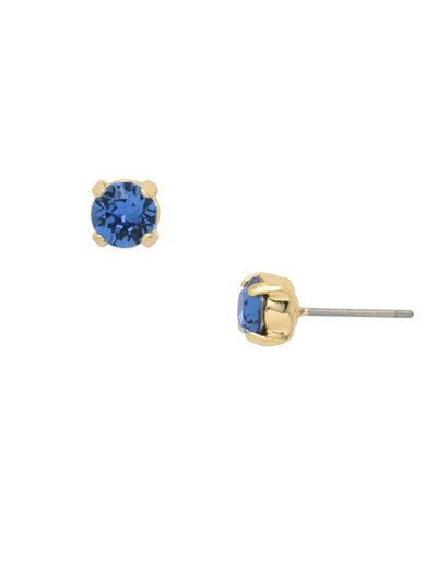 Jayda Stud Earrings - 8EA13BGSAP - <p>The Jayda Stud Earrings are the perfect every day wardrobe staple. A round crystal nestles perfectly in a metal plated post with four prongs. Need help picking a stud? <a href="https://www.sorrelli.com/blogs/sisterhood/round-stud-earrings-101-a-rundown-of-sizes-styles-and-sparkle">Check out our size guide!</a> From Sorrelli's Sapphire collection in our Bright Gold-tone finish.</p>