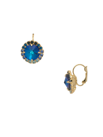 Haute Halo Dangle Earrings - 8EA1BGMON - <p>A central round crystal with an elegant halo of gems embodies elegance and style. From Sorrelli's Montana collection in our Bright Gold-tone finish.</p>