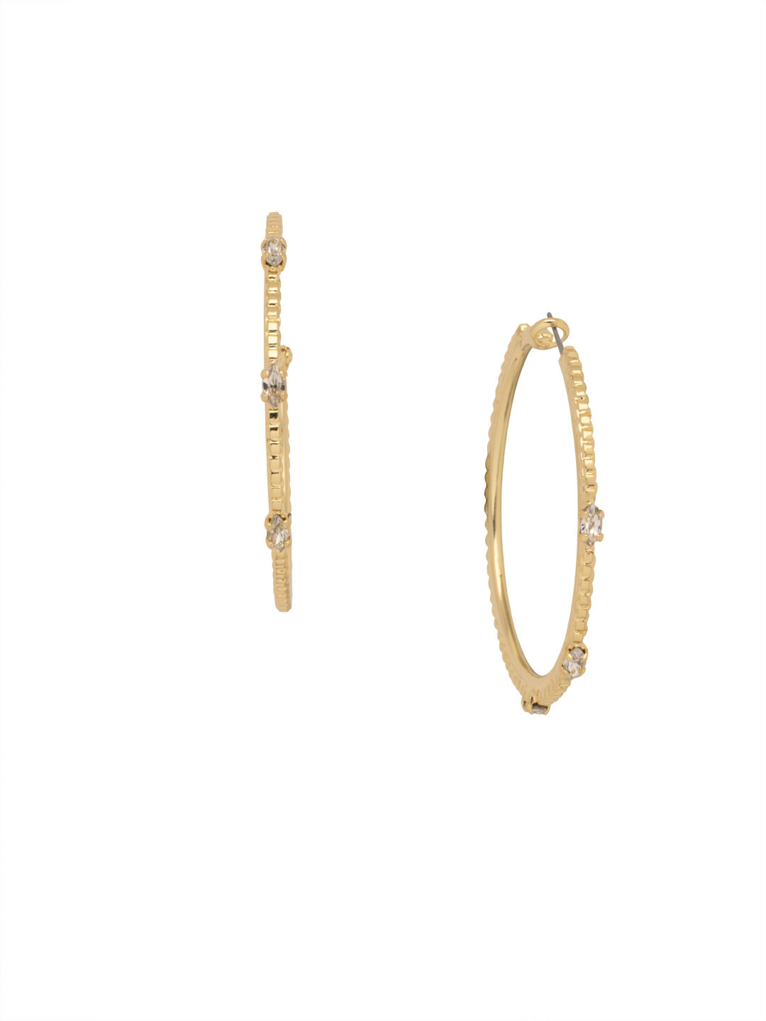 Ellie Hoop Earrings - 8EA7BGCRY - <p>The Ellie Hoop Earrings feature a row of crystals on a classic metal hoop. From Sorrelli's Crystal collection in our Bright Gold-tone finish.</p>