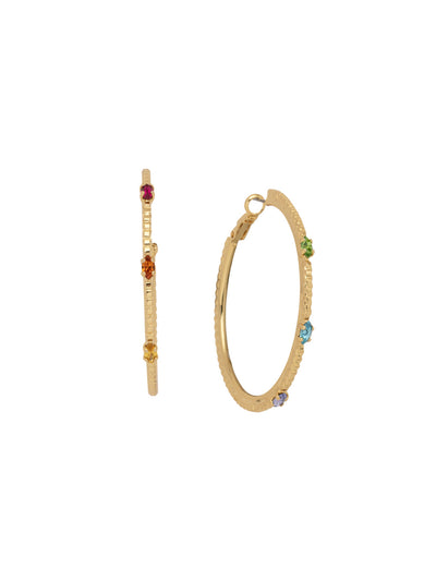 Ellie Hoop Earrings - 8EA7BGPRI - <p>The Ellie Hoop Earrings feature a row of crystals on a classic metal hoop. From Sorrelli's Prism collection in our Bright Gold-tone finish.</p>