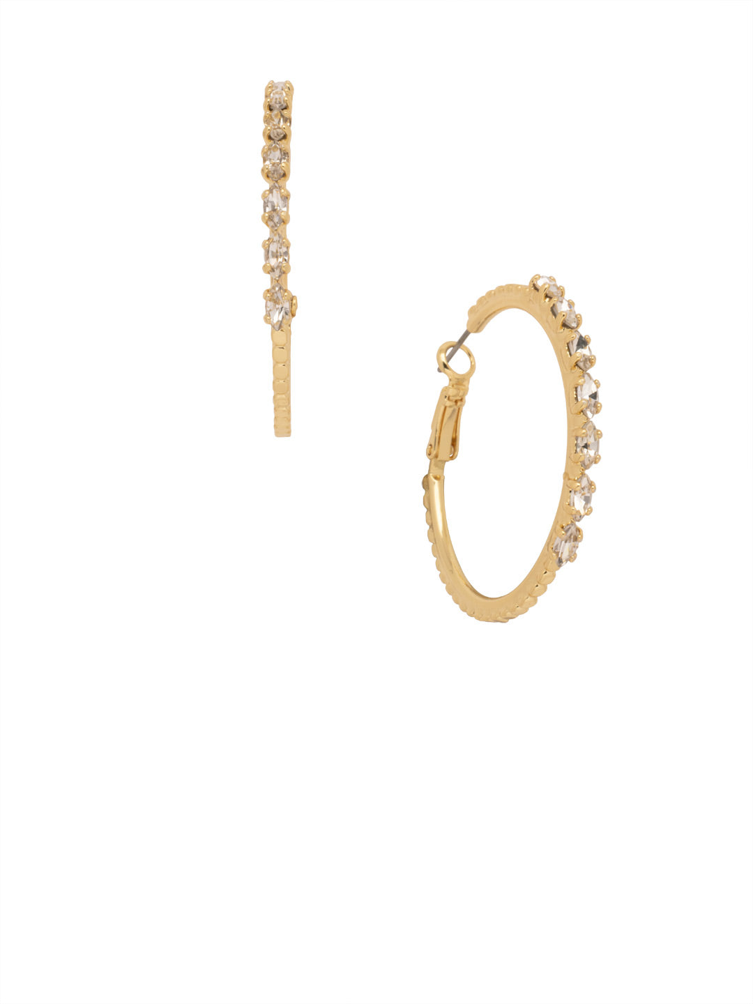 Myra Hoop Earrings - 8EA9BGCRY - <p>The Myra Hoop Earrings feature a row of crystals on a classic metal hoop. From Sorrelli's Crystal collection in our Bright Gold-tone finish.</p>