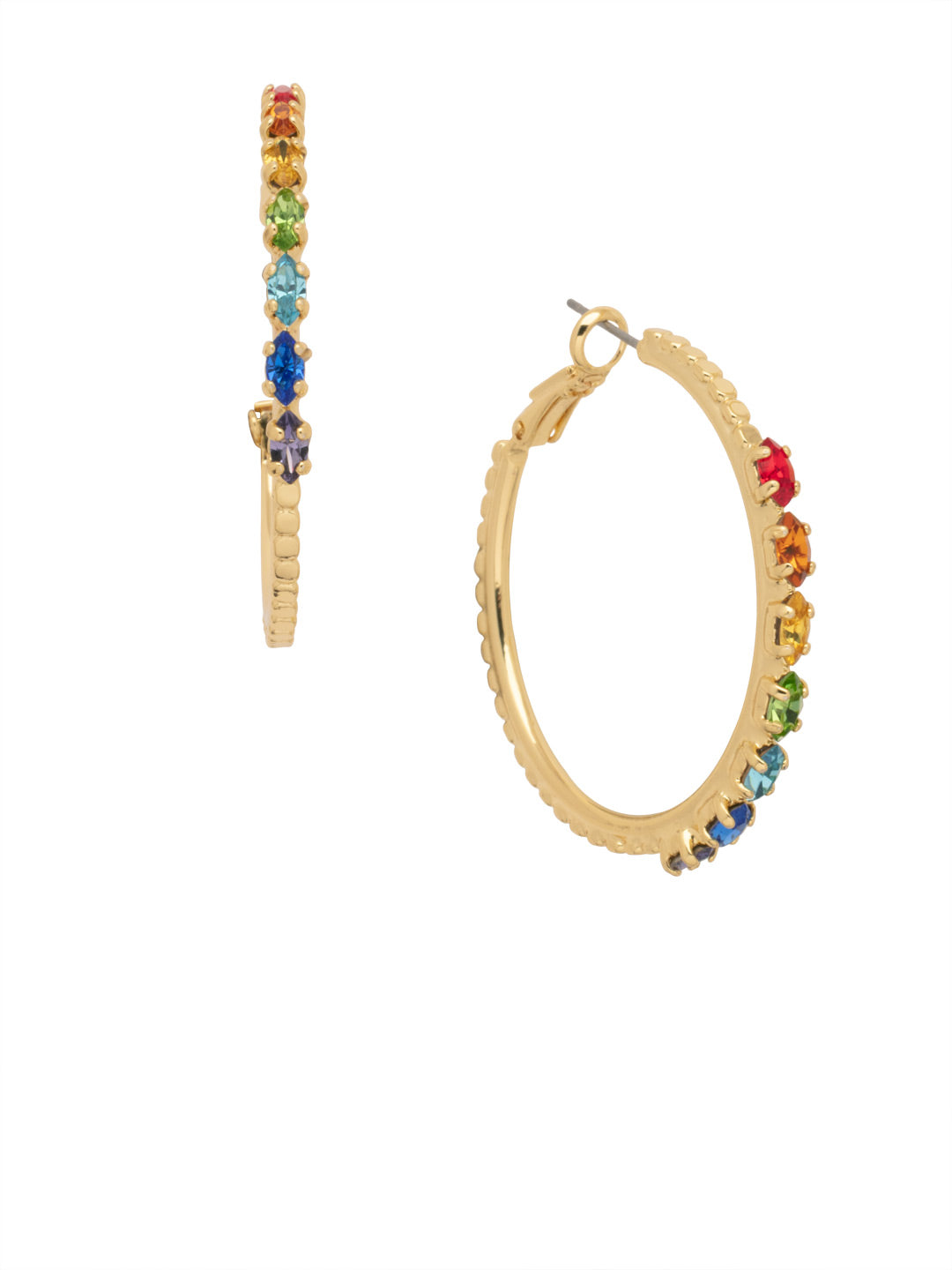 Myra Hoop Earrings - 8EA9BGPRI - <p>The Myra Hoop Earrings feature a row of crystals on a classic metal hoop. From Sorrelli's Prism collection in our Bright Gold-tone finish.</p>