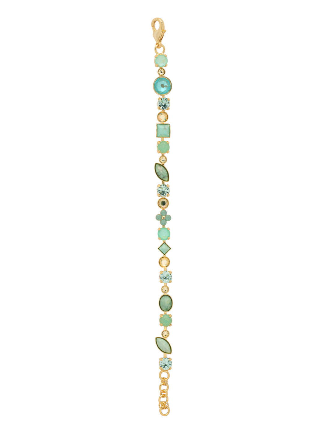Crystal and Cabochon Tennis Bracelet - BAQ3BGCSD - <p>All over sparkle. Alternating cabochons and multi-cut crystals form this effortless and classic line bracelet. From Sorrelli's Coastal Dreams collection in our Bright Gold-tone finish.</p>